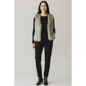 Volcom Unity Collective Elena Hight Grey Faux Fur Vest Womens Medium